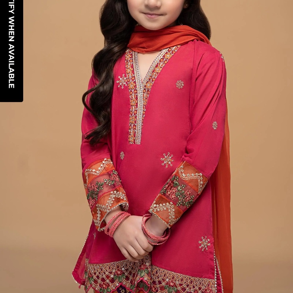 Elegant Pink and Orange Kids Matching Set